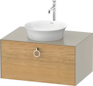 Duravit White Tulip Konsolenwaschtischunterbau wandhängend Natur Eiche & Taupe Matt & Seidenmatt 800 WT49800H560