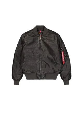 MA-1 Faux Leather Vintage Bomber Jacket