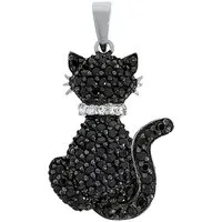 Firetti Kettenanhänger Schmuck Geschenk Silber 925 Halsschmuck Anhänger Katze, mit Zirkonia (synth)