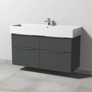 Sanipa 3way Waschtischunterbau zu Duravit Vero Air Waschtisch mit 2 Auszügen, Anthrazit-Matt UM43622