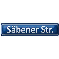 Roomando Metallschild Blechschild Straßenschild 46x10cm Säbener Straße Dekoration