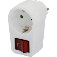 UNITEC Rundstecker Zwischenstecker mit Schalter weiß
