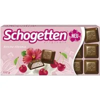 Schogetten Schokolade, Trumpf Schogetten Kirsche Hibiskus Milchschokolade Packung 100g