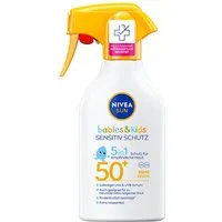 Nivea Sun Sonnenschutzpflege Babies & Kids Sensitiv Schutz Sonnenlotion LSF 50+ 250ml, 1-tlg., Sensitive Protect Trigger Spray