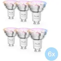 Philips Hue LED-Leuchtmittel Essential White & Color Ambiance smarte Lampe, GU10, 6 St., Farbwechsler