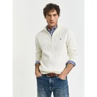 Gant Strickpullover COTTON CABLE HALF ZIP Mit Rundhalsausschnitt