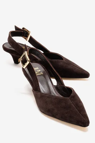 Dioris Leder-Slingback-Kitten-Heel-Pumps
