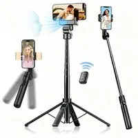 DESUO Selfie-Stick Handy Stative mit AI Tracking 360° Automatischer Gesichtsverfolgung, Mit Fernbedienung & Licht, Handyhalterung Gimbal für Vlog/Live-Stream