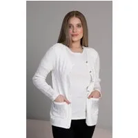 Passioni Strickjacke Twinset mit Rautenmuster und Strass Details