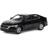 Welly Modellauto SKODA Octavia IV Modellauto 12cm aus Metall Modell Auto 99 (Schwarz), Spielzeugauto Spielzeug Kinder Geschenk