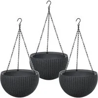 Keter Pflanzkübel 229544 Hanging Sphere Planter (3 St), Blumentopf mit Hängekette
