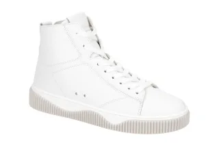 Gabor 86.555.50 Damen Stiefeletten Wei? - Sportliche Mid-Sneaker mit Echtlede...