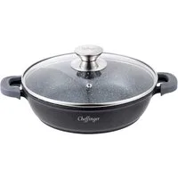 Cheffinger Schmorpfanne Servierpfanne Schmorpfanne Kochtopf Deckel Induktion Ø28cm