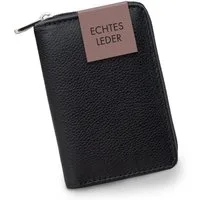 XiRRiX Mini Geldbörse - kleines Portemonnaie für Damen und Herren - mit Reißverschluss (mit Münzfach, 1-tlg), klein und handlich aus anschmiegsamem echtem Leder