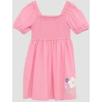 s.Oliver Minikleid Kleid Kurzes Kleid mit Glitzerprint und Smok-Detail