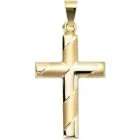 JOBO Kreuzanhänger Anhänger Kreuz, 333 Gold diamantiert