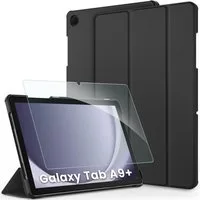 Forrlite Tablet-Hülle Panzerglas für Samsung Galaxy Tab A9 Plus/A9+ Hülle mit Schutzfolie, Standfunktion,Modische Praktische Smart Auto Schlaf/Wach Funktion
