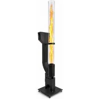 APANA Heizstrahler Pelletfackel FLAME Feuerrohr Holzpellets Feuerfackel Gartenfackel, mit sichtbarer Flamme in hitzebeständiger Glasröhre