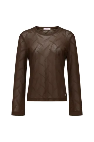 Studio Anneloes - Reagan flaire lace top espresso - Gr. - XS