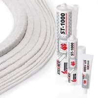 STEIGNER Dichtungsband STEIGNER Ofendichtschnur Kamindichtung aus KERAMIKFASERN, (1m Rolle, 1-St., Ofendichtschnur + Montagekleber), hitzebeständig bis 1260°C, Montagekleber, 1m, 6x6mm, SKD01-6