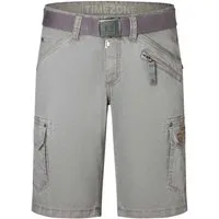 TIMEZONE Cargoshorts Cargoshorts mit Gürtel und Taschen für Herren Baumwolle Regular Fit unifarben wärmend Reißverschluss