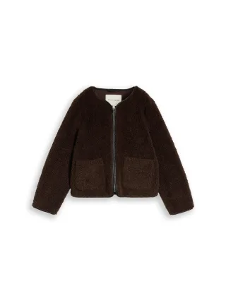 Tom Tailor - Kunstfelljacke mit Taschen java dark brown - Gr. - L