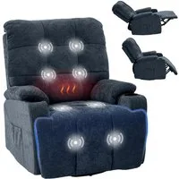 FLEXISPOT Relaxsessel Elektrischer Schaukelsessel, Massagesessel, Fernsehsessel,360°drehbar (mit Heiz- und Liegefunktion, 8-Punkt-Massage, USB-/Type-C-Ansclhluss, 2 Seitentaschen, 2 integrierte Getränkehalter, 105°-165° verstellbar), belastbar bis 20