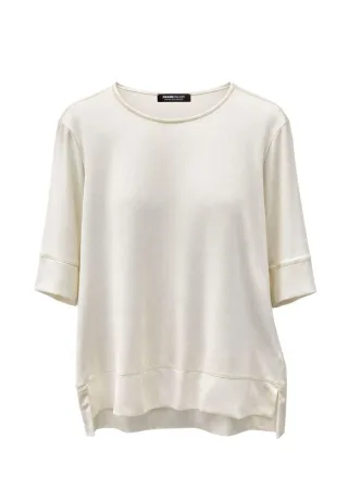 FRANK WALDER - Shirt IVORY NOIR mit Seitenschlitzen ivory - Gr. - 46