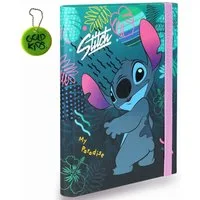GOLDKIDS Organisationsmappe Schulmappe A5 Dokumentenmappe mit Gummiband – (Sammelmappe A4, stabiler Karton, 350g, Ordnungsmappe für Schule und Büro), - Motiv Stitch
