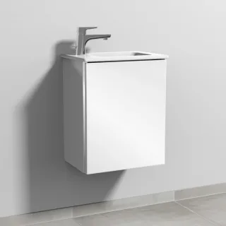 Sanipa 3way Waschtischunterbau zu Duravit ME by Starck Waschtisch mit 1 Tür, Weiß-Glanz BS72178