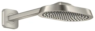 Hansgrohe AXOR ShowerSphere Kopfbrause 250/160 1jet EcoSmart mit Brausearm, Edelstahl Optic, 3975580 39755800