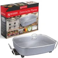 Neudorf Elektrische Partypfanne FamilyPan 8L – Viel Platz für Pfannengerichte & Eintöpfe Wurst uvm., 1500 W, Große Bratfläche, schnelles Aufheizen, stufenlose Temperaturregelung