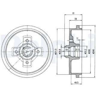 Delphi BREMSTROMMEL Audi Seat Skoda VW BF310
