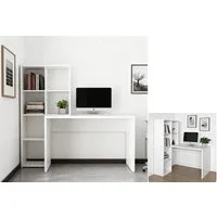 OTTO home Regal-Schreibtisch Triest, Computertisch mit Raumtrenner, Breite 156 cm, Regalelement flexibel montierbar, 6 Fächer, Tischbreite 120 cm