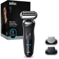 Braun Elektrorasierer Series 7 72-N1620s, Aufsätze: 2, Bis zu 60 Min Akku, +2 Aufsätze, 100% wasserdicht, Made in Germany