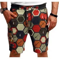 RMK Shorts Herren Short Sport Sweatshorts kurze Hose Sommer Bermuda Bunt Elastikbund mit Tunnelzug