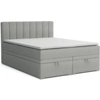 Deine Möbel 24 Boxspringbett DAVID Boxbett Polsterbett Komplettbett Bett mit einer Matratze H4 (Taschenfederkernmatratzen 7 Zonen H4 Creme Grau Hellgrau Schwarz Anthrazit Beige Samt Velour, 3-St., Taschen-federkernmatratze 7 Zonen H4 PREMIUM Bett), 1