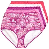 Ulla Popken Maxislip Maxislips 5er-Pack florales Muster/einfarbig