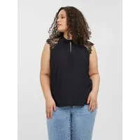 Vero Moda Curve Spitzenshirt VMMILLA SL LACE TOP NOOS CUR Materialmix, regular fit