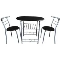 HTI-Living Essgruppe Tischgruppe Schwarz Merit, (Set, 3-tlg., 1 Tisch, 2 Stühle), Essgruppe 1 Tisch 2 Stühle