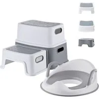 relaxdays Toilettentrainer Kindertoilettensitz mit Tritthocker