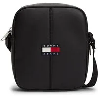 Tommy Jeans Umhängetasche TJM ESS DAILY PU REPORTER, Unisex Schultertasche mit Ziernähten und Logo-Aufnäher