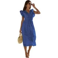 LIPSY Blusenkleid Lipsy Midikleid mit Flatterärmeln, Regular (1-tlg)