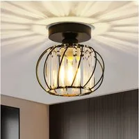 POPOLIC Deckenleuchte Moderne Kristall-Deckenlampe, Mini-Deckenleuchten aus Kristall, Halogen, LED wechselbar, Glühlampe, Schwarz-Kristall Leuchte, E27-Kronleuchter für Wohnzimmer, Flur