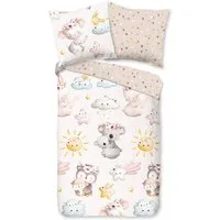 good morning Babybettwäsche Hugss, Renforcé, 2 teilig, Baumwolle, Renforcé, 2 Teilig, Wendeoptik, Kind, Baby, Mädchen, Tiere
