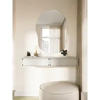 Selsey Schminktisch WUWU, Wandschminktisch mit 2 Schubladen, Greige, 110 cm
