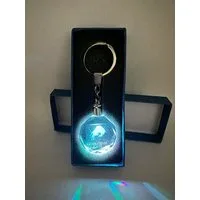 Stelby Schlüsselanhänger mit Gravur Schlüsselanhänger LED Sternzeichen aus Glas mit Farbwechsel (inkl. Geschenkbox), Farbwechsel, transparent, modernes Design