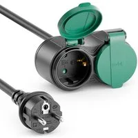 deleyCON deleyCON 10m Outdoor Verlängerungskabel Stromkabel Stecker zu 2x Stromkabel