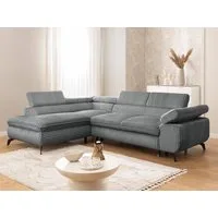 S-Style Möbel Ecksofa Bonnie mit Schlaffunktion Bettkasten und Kopfteilverstellung, mit Wellenfederung, Cord-Stoff