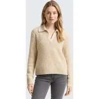 TOM TAILOR Strickpullover Pullover & Strickjacken Bouclé Strickpullover mit Kragen